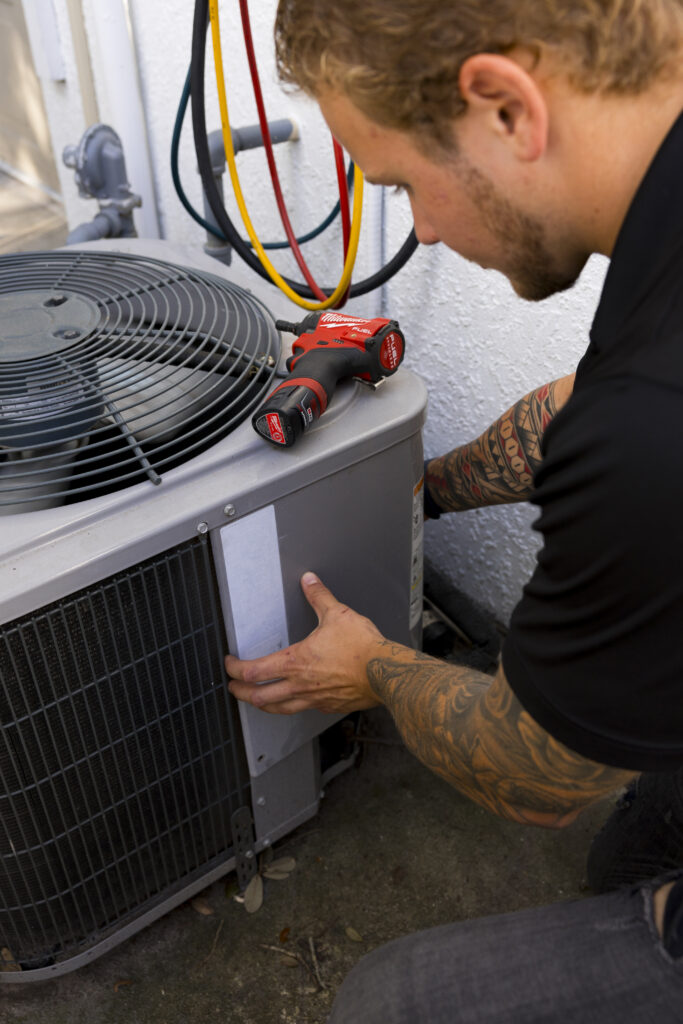 Air mavericks installing an air conditioning unit