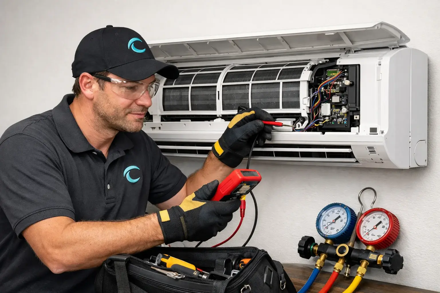 A HVAC technician doing AC service in Largo FL 1